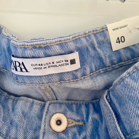 NWT Zara Mom Fit Denims Shorts size 8 - in Light Blue - Picture 5 of 6